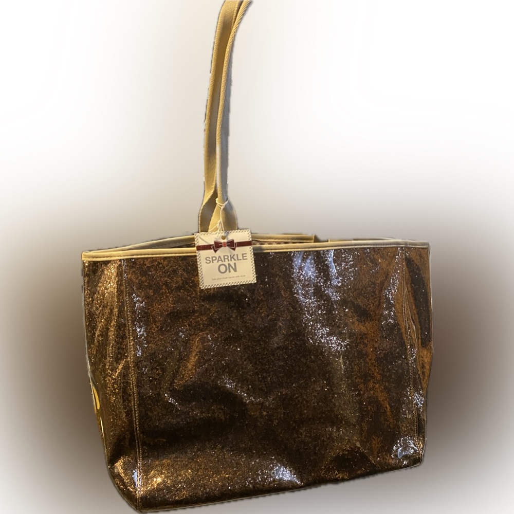 Bronze sparkle tote bag